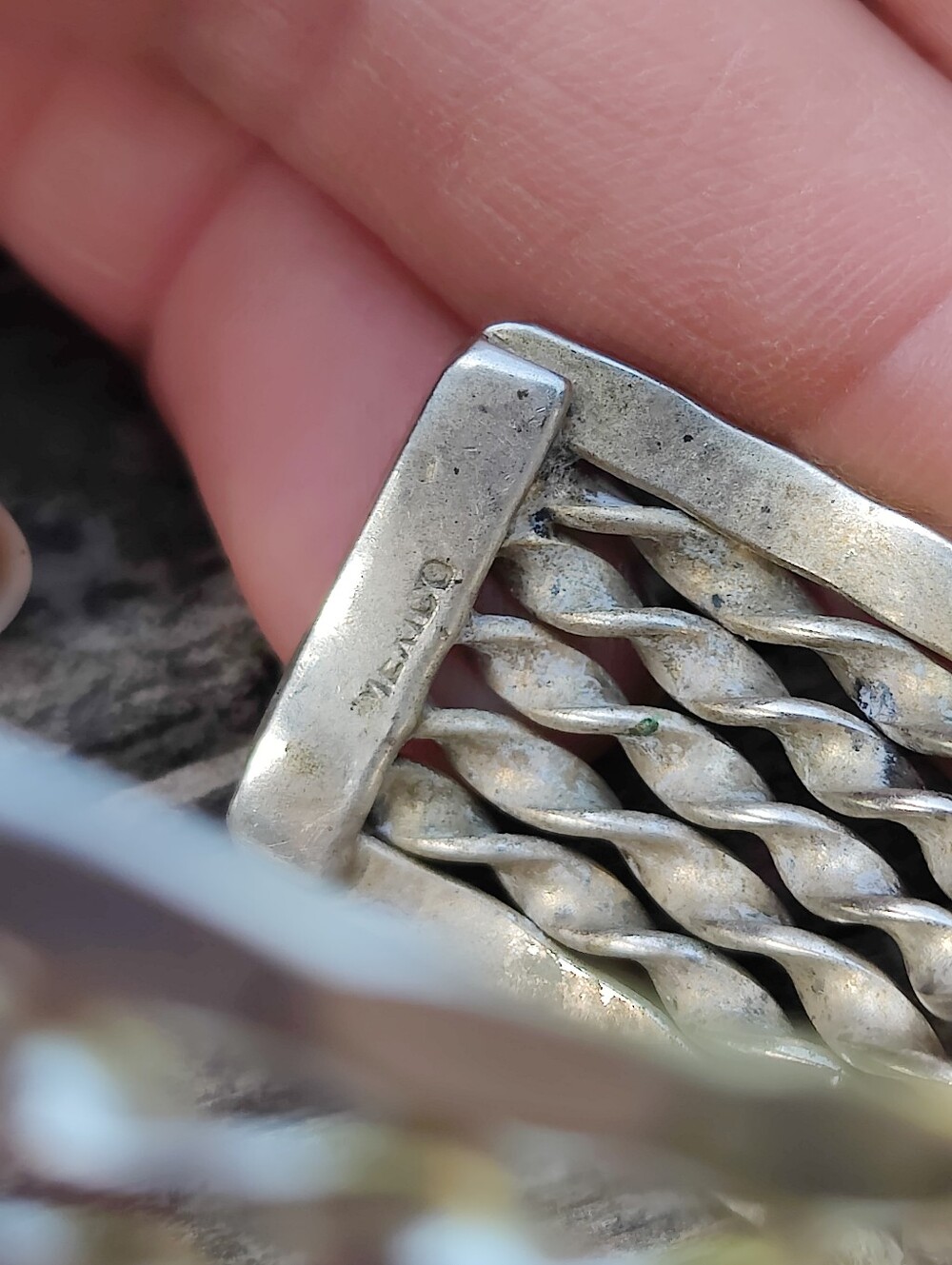 Wide Vintage Sterling Silver Cuff Bracelet - Picture 7 of 10